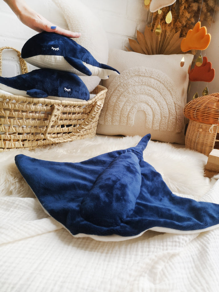 Peluche Baleine Bleue - Blue Whale  soft toy- The Butter Flying