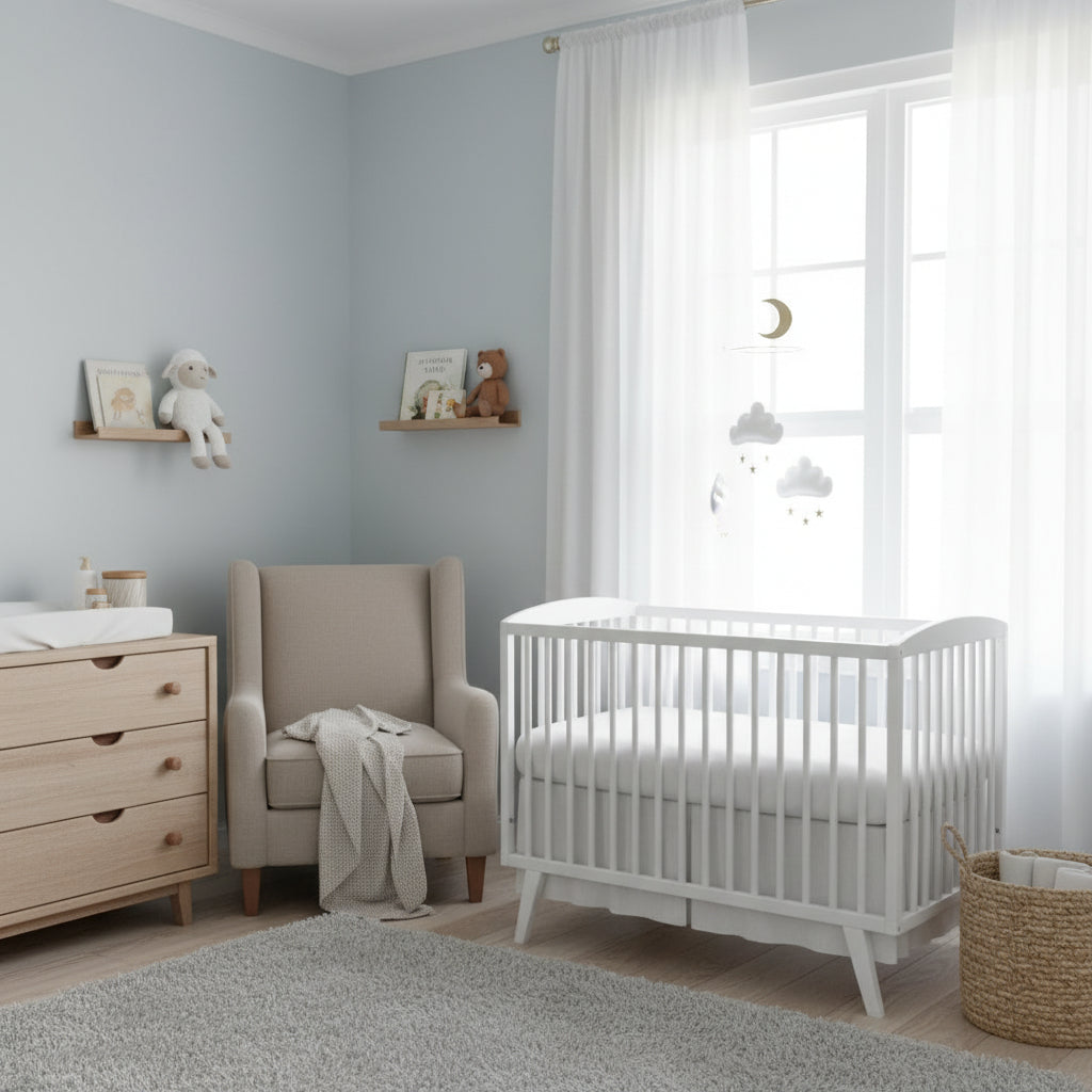 Mobile bébé nuages et étoiles- Blanc / doré - The Butter Flying