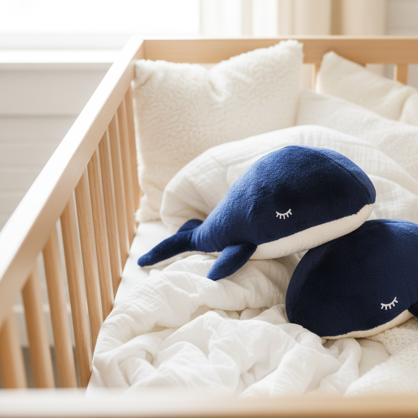 Jollein Doudou Baleine En Polyester – Porte-Tétine Et Compagnon Réconfortant – Thème Marin, Lavable à La Main – Cadeau Bébé