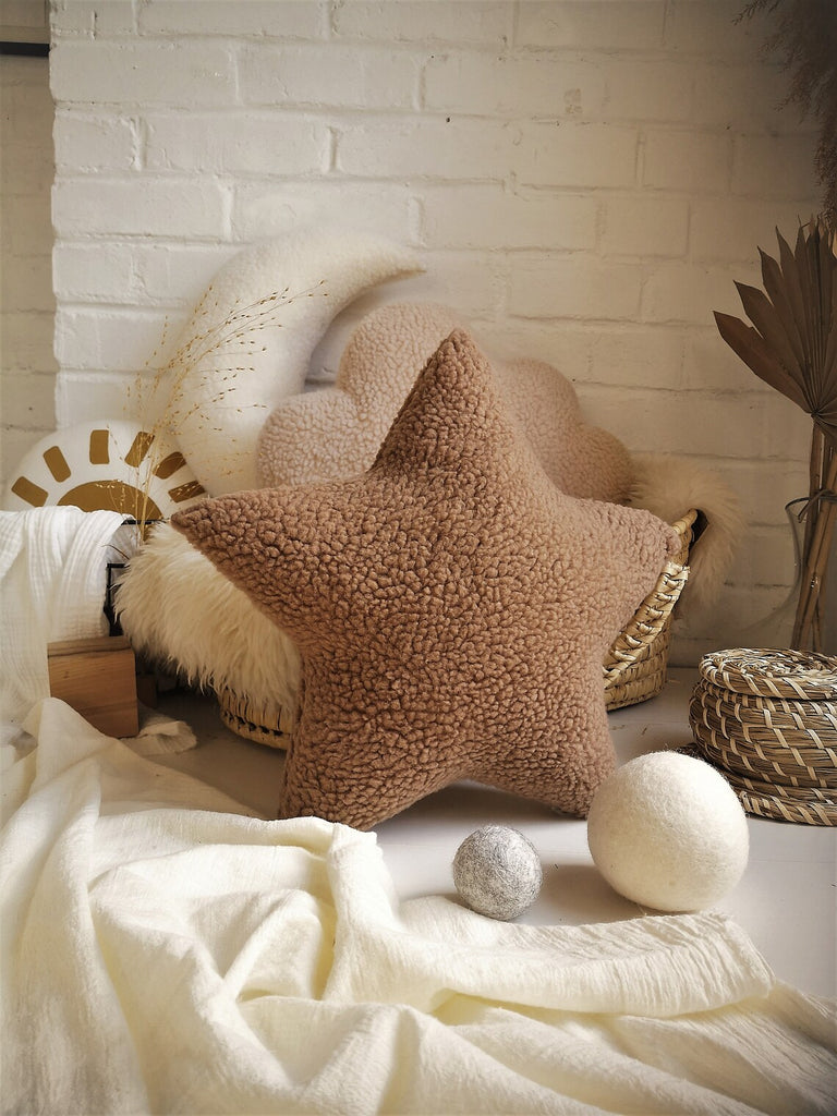 coussin etoile moka