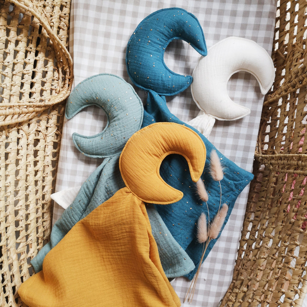 doudou lune-cadeau bébé garcon premier anniversaire- fabriqué en France