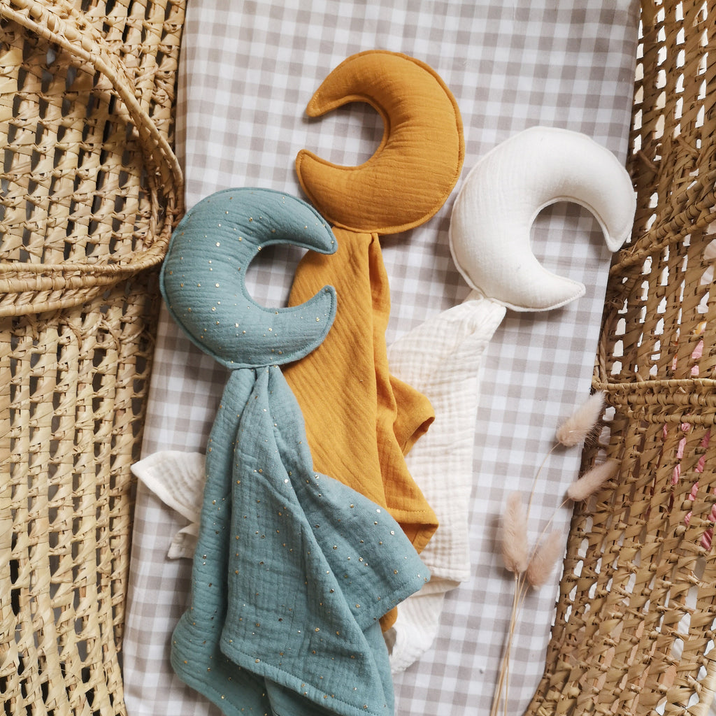 doudou lune-cadeau bébé garcon premier anniversaire- fait en France