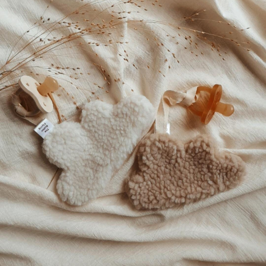 ​Attache Tétine Nuage- Blanc et Beige - Pacifier Clip Cloud -The Butter Flying