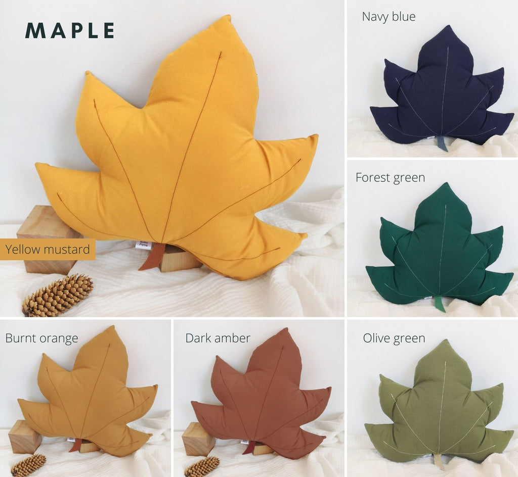 Coussin Feuille d’Érable – Fait à la main à Montréal, Québec