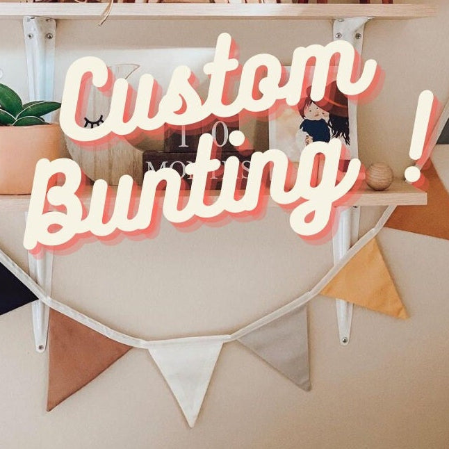 Guirlande de Fanions en Tissu Personnalisée - Créez une Guirlande d'Anniversaire Unique - Choisissez vos couleurs - Fabriqué sur commande