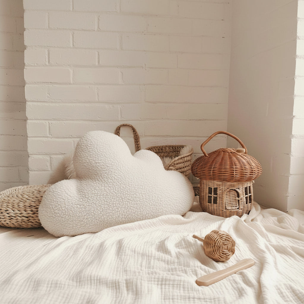 Oreiller Décoratif Pottery Barn - Nuage - Blanc - 100% Coton - 10x20 Pouces